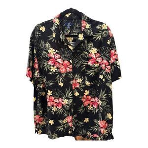 George men's XL (46-48) short sleeved collared button down shirt tropical